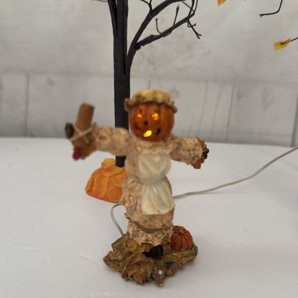 Department 56 Lighted Halloween Scarecrows and 2 Fall Trees - Picture 5 of 11